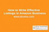 Tips on How to Write Effective Listings in Amazon Business - By OBVA Virtual Assistants