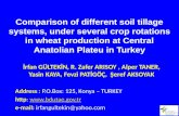 Comparison of different soil tillage systems, under several crop rotations in wheat production at Central Anatolian Plateu in Turkey. Yrfan Gültekin