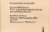 Crucial Words - Conditions for Contemporary Architecture