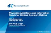 RML Rendezvous - Physician Assistants & Information Needs for Clinical Decision Making