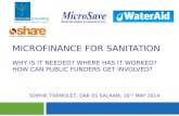 Microfinance for sanitation: how can public funders get involved?