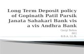 Long term deposit policy of gopinath patil parsik