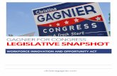 Gagnier for Congress Legislative Snapshot: Workforce Innovation and Opportunity Act