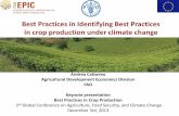 Best Practices in Identifying Best Practices in crop production under climate change
