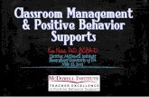 Classroom Management and Positive Behavior Supports