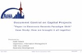 2009 ARMA Toronto Symposium - Document Control on Capital Projects - Paper to Electronic Records Paradigm Shift