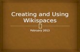 Creating and using wikispaces