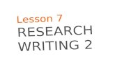 Lesson 8 - Research Writing 2