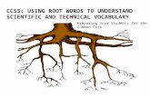 CCSS: USING ROOT WORDS TO UNDERSTAND SCIENTIFIC AND TECHNICAL VOCABULARY