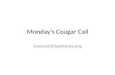 Wk1 friendship monday’s cougar call