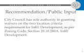 El Paso City Council 08.05.14 Agenda Item 8.1: Waiver on Infill Requirement