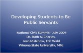 National Civic Summit - Dr. Ruth A. Charles, Josh Malchow, and Eric Wahl