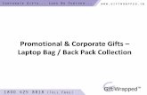 Corporate gifts -  backpack collection