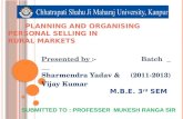 Presentation on planning and organising personal selling in rural market