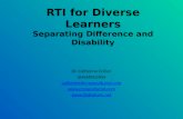 RTI for Diverse Learners: Separating Difference and Disability