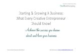 What every creative entrepreneur should know short