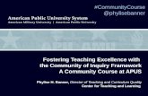 Fostering Teaching Excellence with the CoI Framework: A Community Course at APUS
