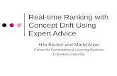 Real-time ranking with concept drift using expert advice