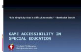 Game accessibilty in special education