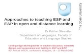 Approaches to teaching ESP and EAP in open and distance learning