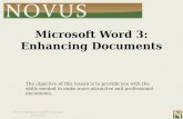 Word Lesson 3: Enhancing Documents