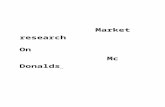 a market research on Mc Donald restaurent