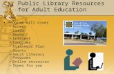 Public Library Resources for Adult Education