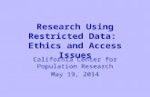 Research Ethics and Use of Restricted Access Data