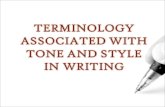 terminologies associated with tone and style in writing