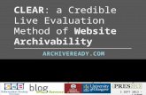 CLEAR: a Credible Live Evaluation Method of Website Archivability, iPRES2013