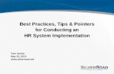 Best Practices, Tips and Pointers for Conducting an HR Systems Implementation   SilverRoad Solutions - Tom Sonde