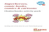 Superheroes, comic books, comics and cartoons activity pack