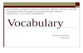 Vocabulary instruction and learning