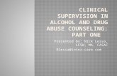 Clinical Supervision in Alcohol and Drug Abuse Counseling - Part 1