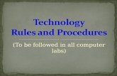 Computer Lab Rules and Procedures