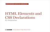 Intro to HTML Elements and CSS Declarations