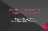 Words of Wisdom for Transitioning Vets