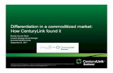 Differentiation in a commoditized market: How CenturLink found it, Benda Van der Steen, CentryLink