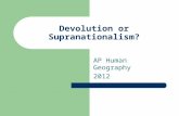 Devolution and Supranationalism