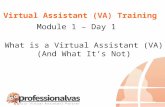 Virtual Assistant Training Module 1   (what is a va)