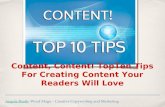 Content, Content! Top Ten Tips For Creating Content Your Readers Will Love