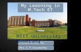 M.tech (et) learning