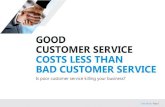 Good Customer Service Costs Less Than Bad Customer Service