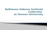 Baltimore Hebrew Institute Collection