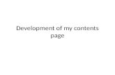 Development of my contents page