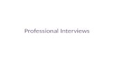 Planning Professional Interviews