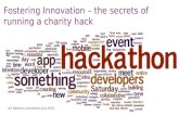Fostering Innovation – the secrets of running a charity hack