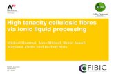 High tenacity cellulosic fibres via ionic liquid processing
