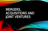 Mergers, acquisitions and joint ventures