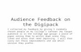 Audience feedback on the digipack